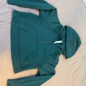 Lululemon Scuba Teal Green Shimmery Half-Zip Hoodie